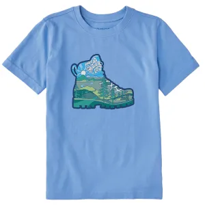 Kids Not All Who Wander Are Lost Boot Short Sleeve Crusher Tee Life is Good