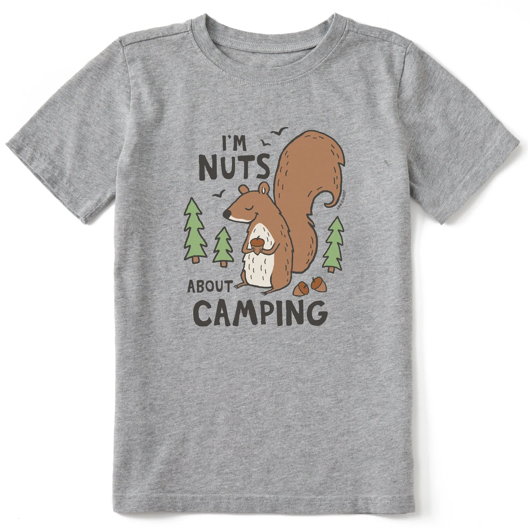 Kids Nuts About Camping Short Sleeve Crusher Tee Life is Good