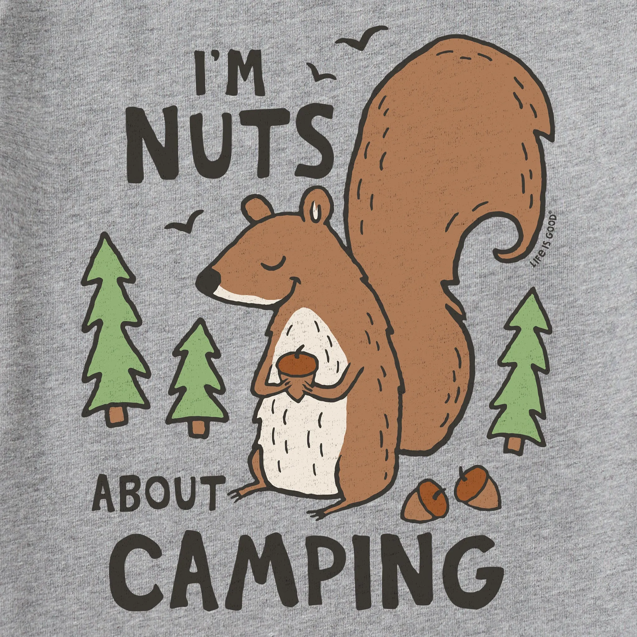 Kids Nuts About Camping Short Sleeve Crusher Tee Life is Good