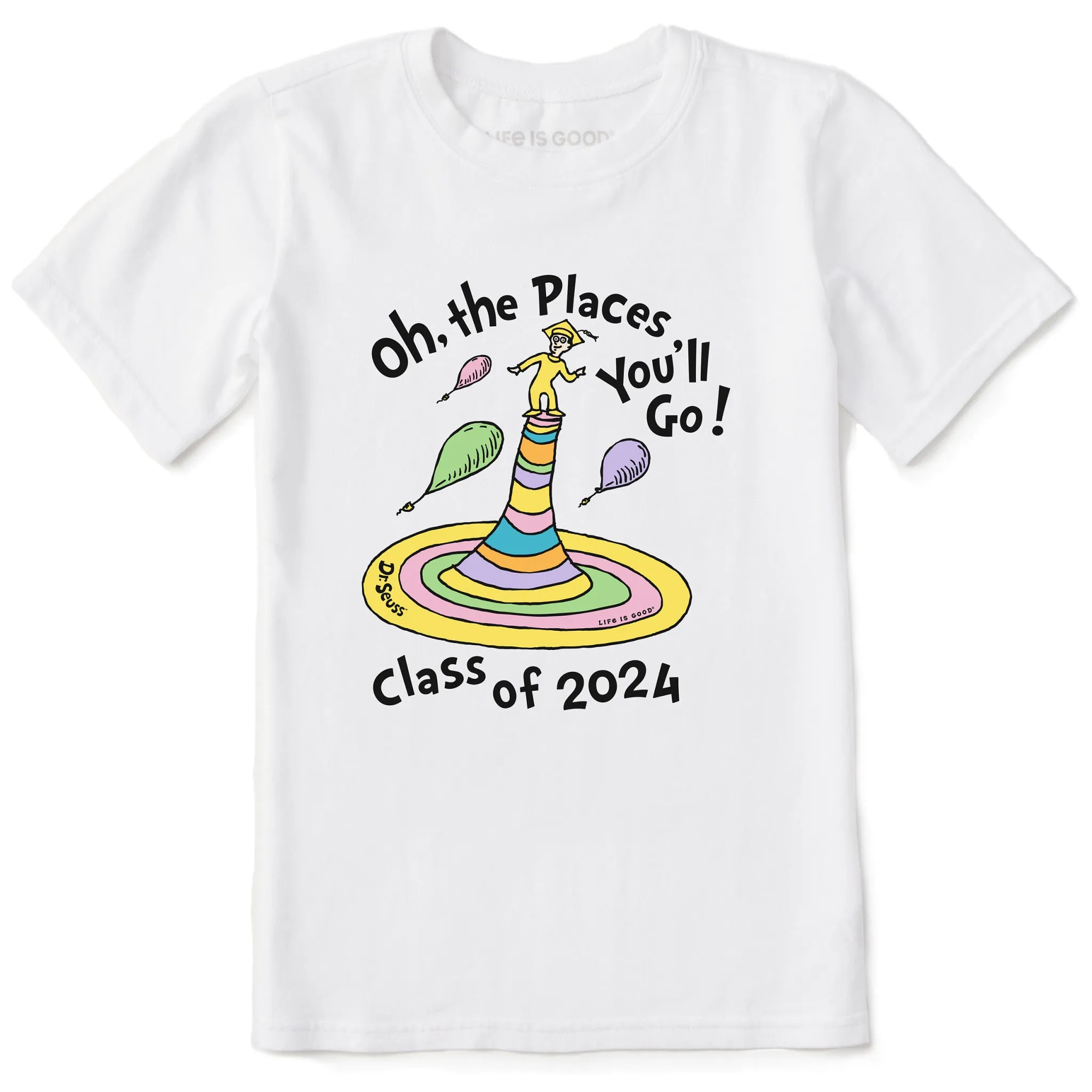 Kids Oh the Places Class of 2024 Short Sleeve Crusher Tee Life is Good