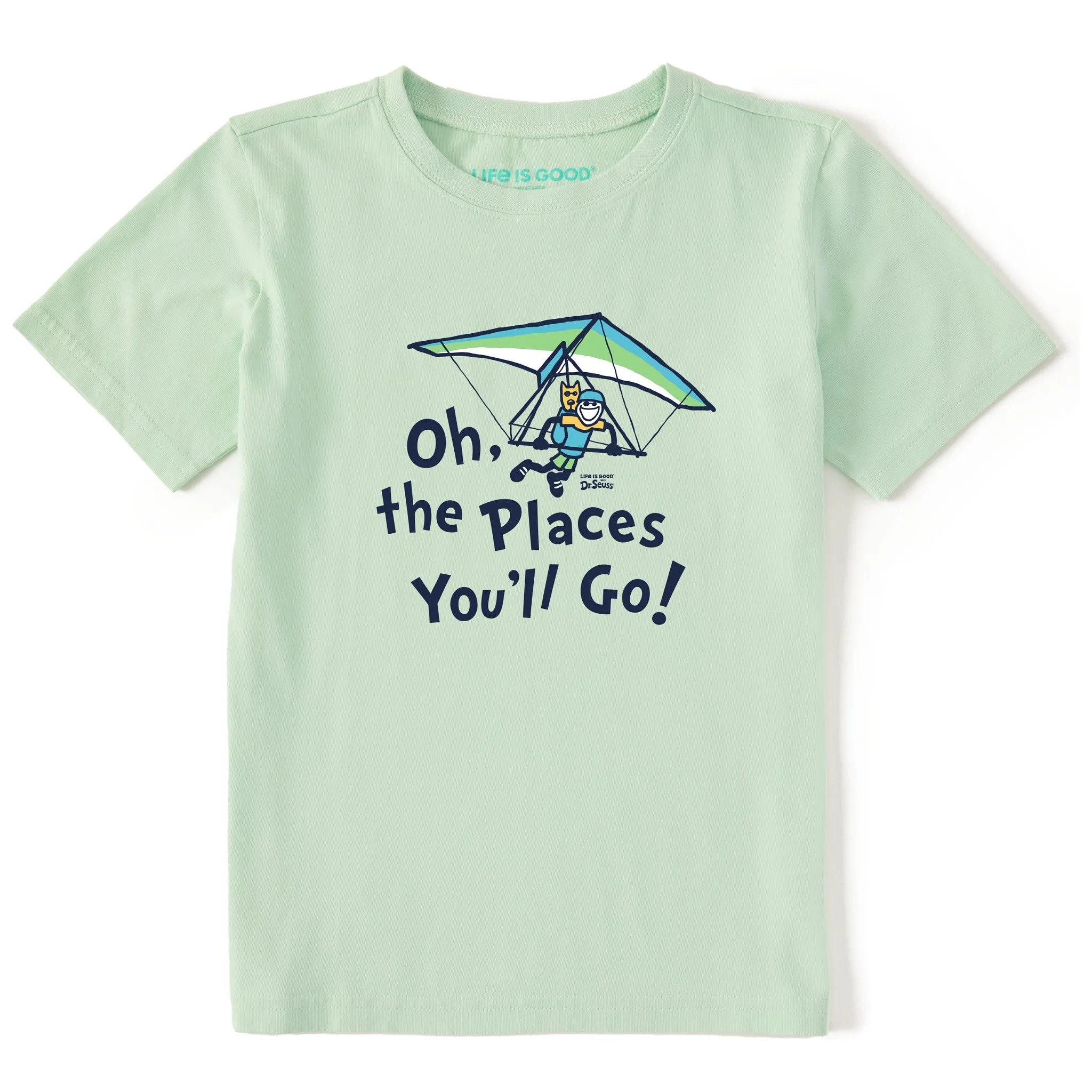 Kids Oh the Places You'll Go Hang Gliding Short Sleeve Crusher Tee Life is Good