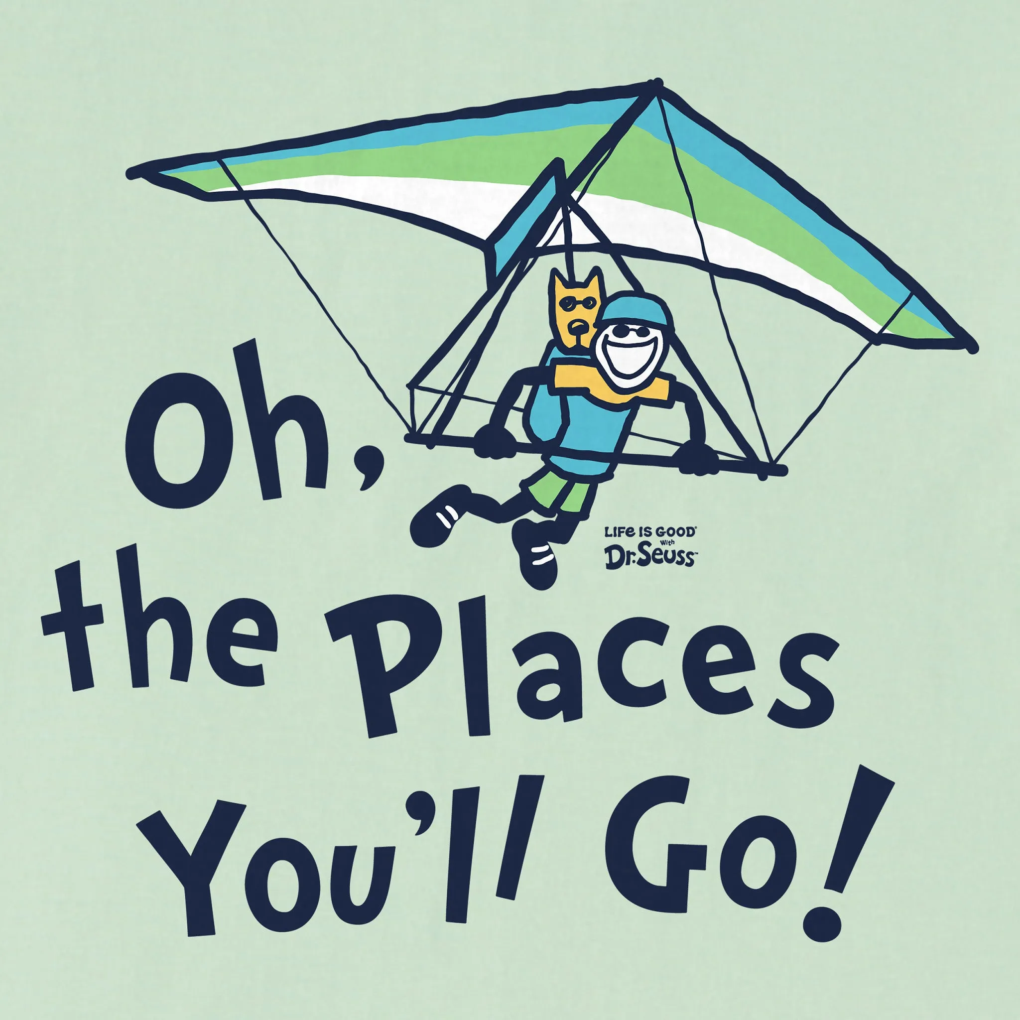 Kids Oh the Places You'll Go Hang Gliding Short Sleeve Crusher Tee Life is Good