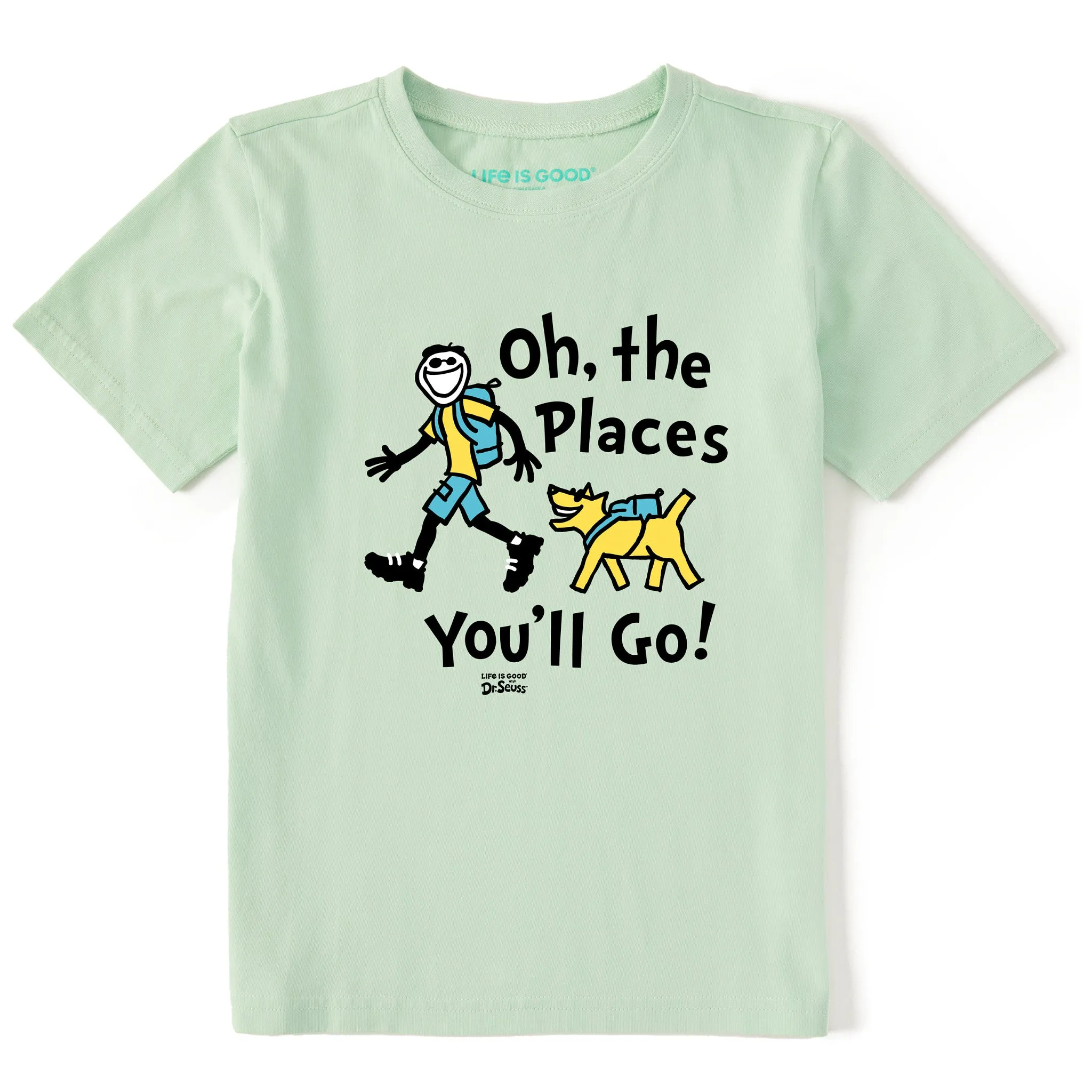 Kids Oh the Places You'll Go Hiking Short Sleeve Crusher Tee Life is Good
