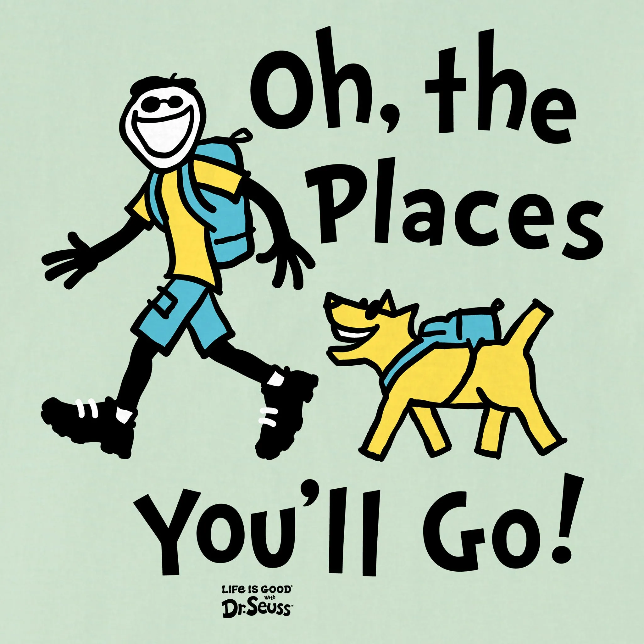 Kids Oh the Places You'll Go Hiking Short Sleeve Crusher Tee Life is Good