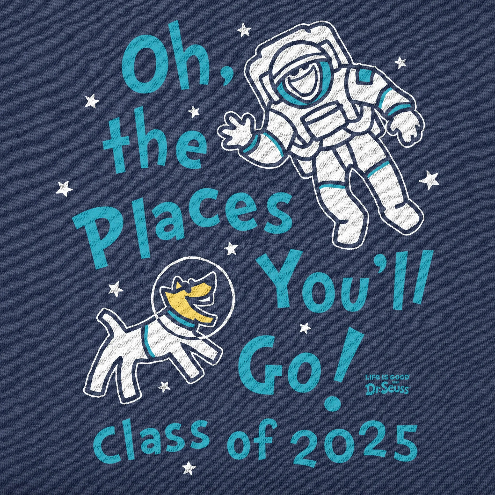 Kids Oh the Places You'll Go in Space 2025 Short Sleeve Crusher Tee Life is Good