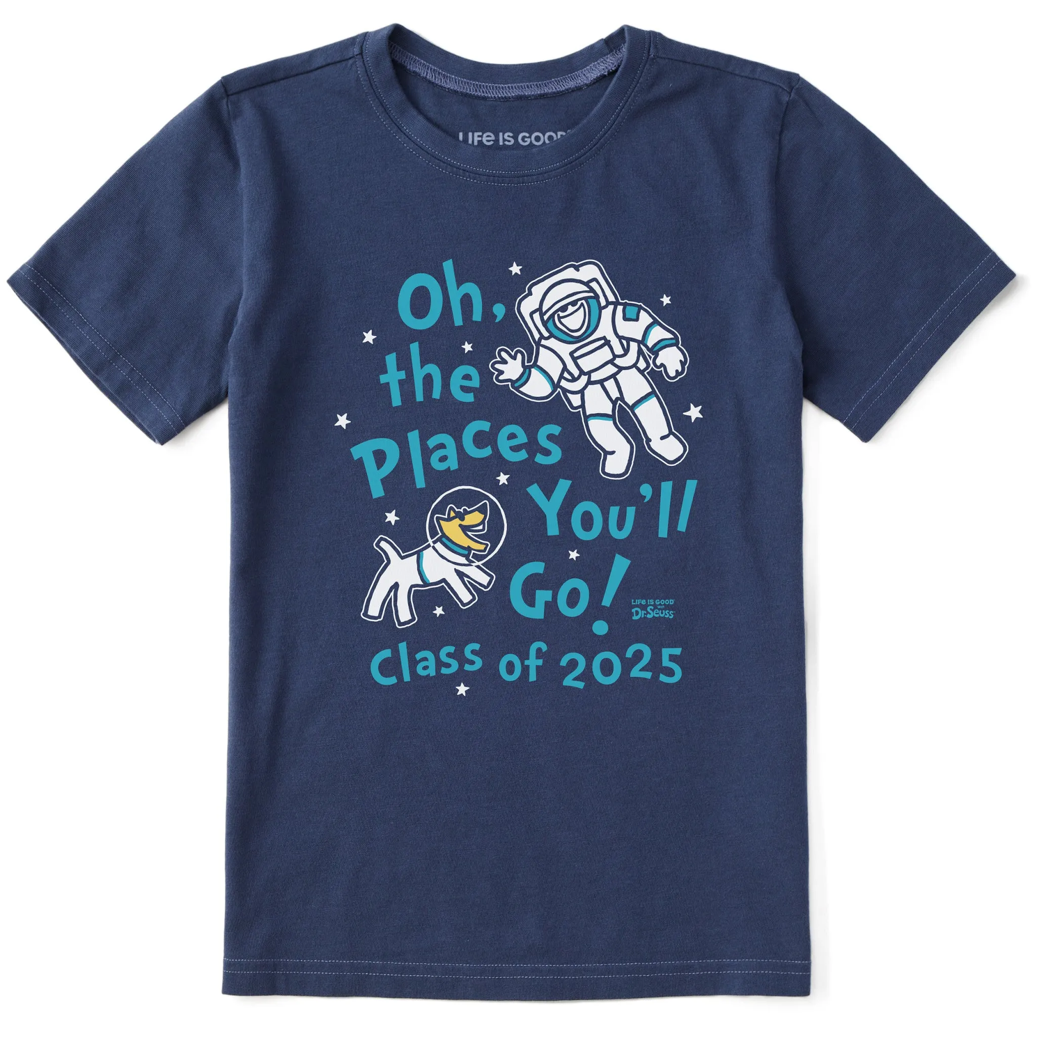 Kids Oh the Places You'll Go in Space 2025 Short Sleeve Crusher Tee Life is Good