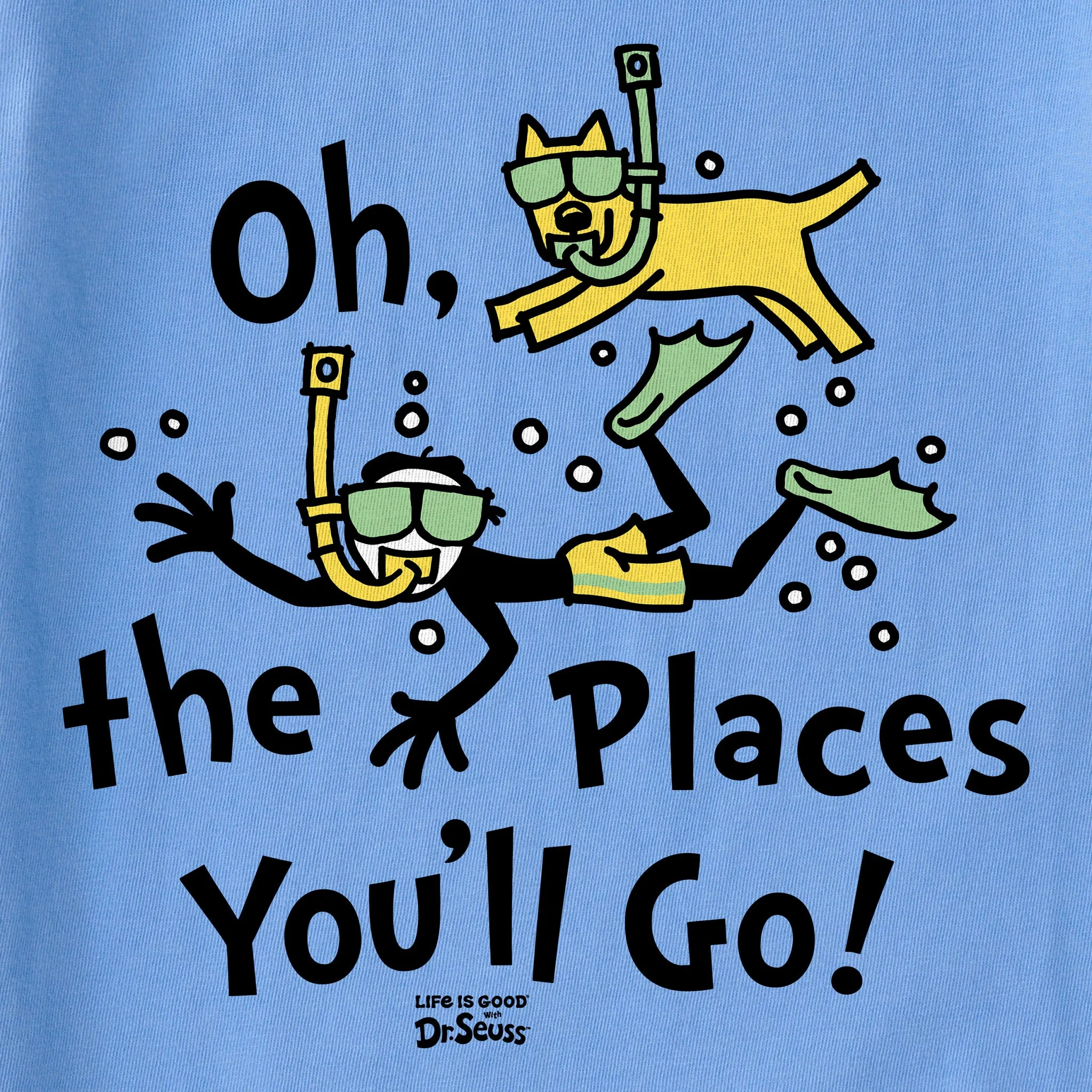 Kids Oh the Places You'll Go Scuba Short Sleeve Crusher Tee Life is Good