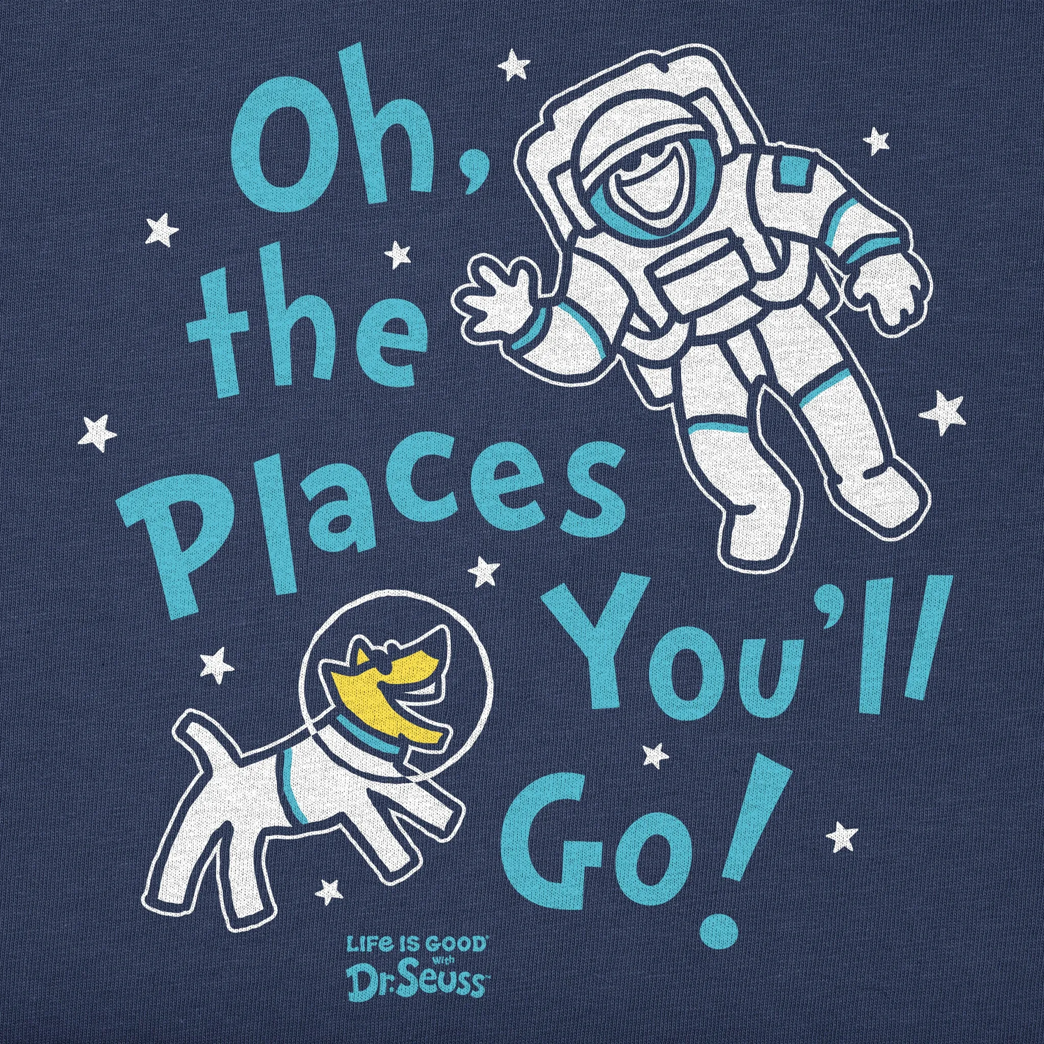 Kids Oh the Places You'll Go Space Short Sleeve Crusher Tee Life is Good