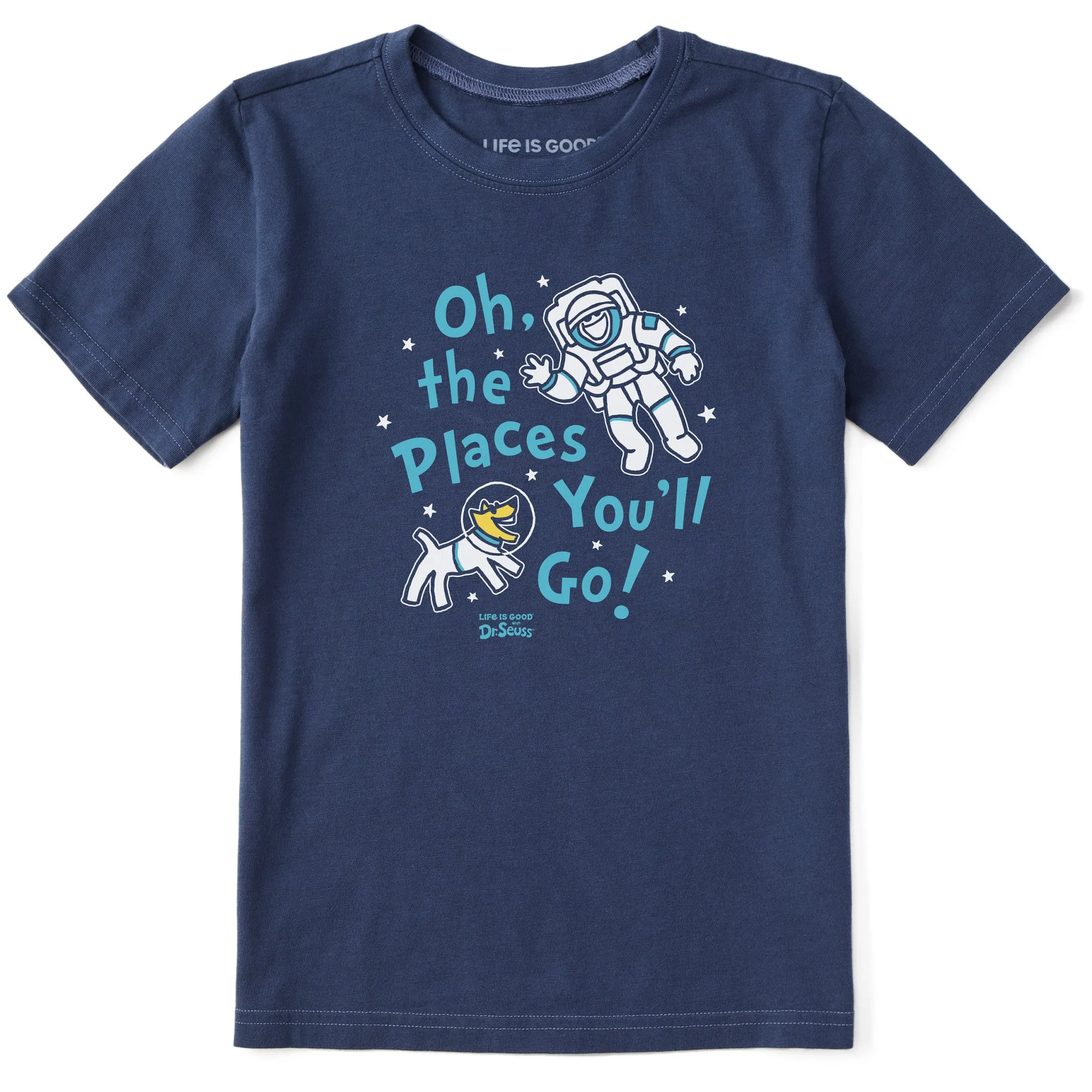 Kids Oh the Places You'll Go Space Short Sleeve Crusher Tee Life is Good