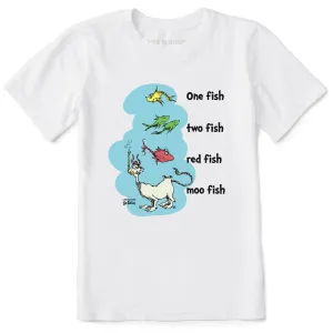 Kids One Fish Two Fish Red Fish Moo Fish Short Sleeve Crusher Tee Life is Good