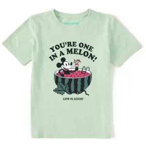 Kids One in a Melon Steamboat Willie Short Sleeve Crusher Tee Life is Good