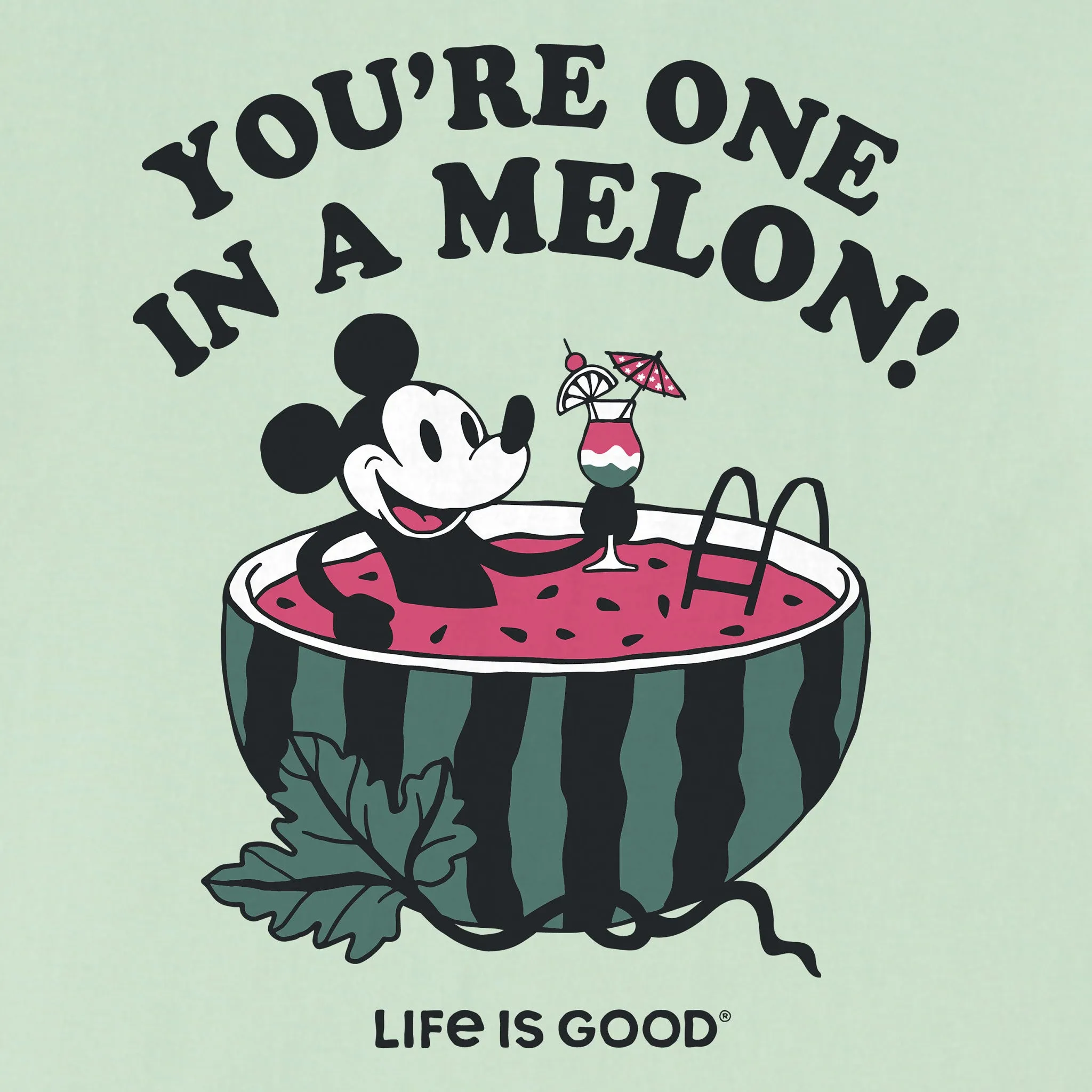 Kids One in a Melon Steamboat Willie Short Sleeve Crusher Tee Life is Good