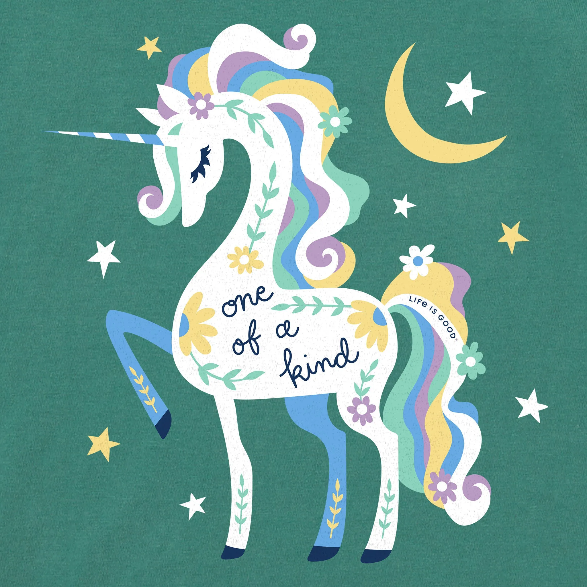 Kids One of a Kind Unicorn Short Sleeve Crusher Tee Life is Good