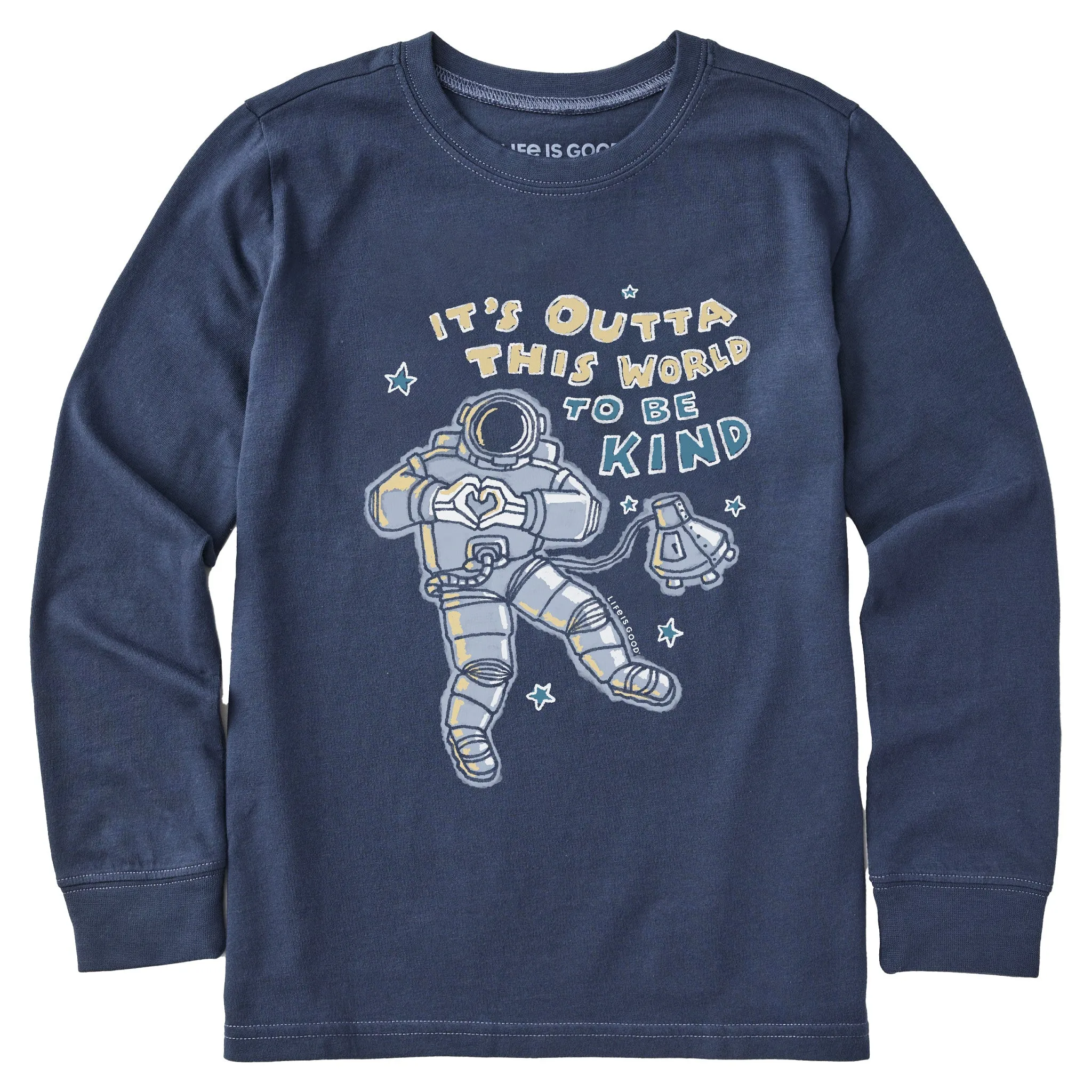 Kids Outta This World to be Kind Long Sleeve Crusher Tee Life is Good