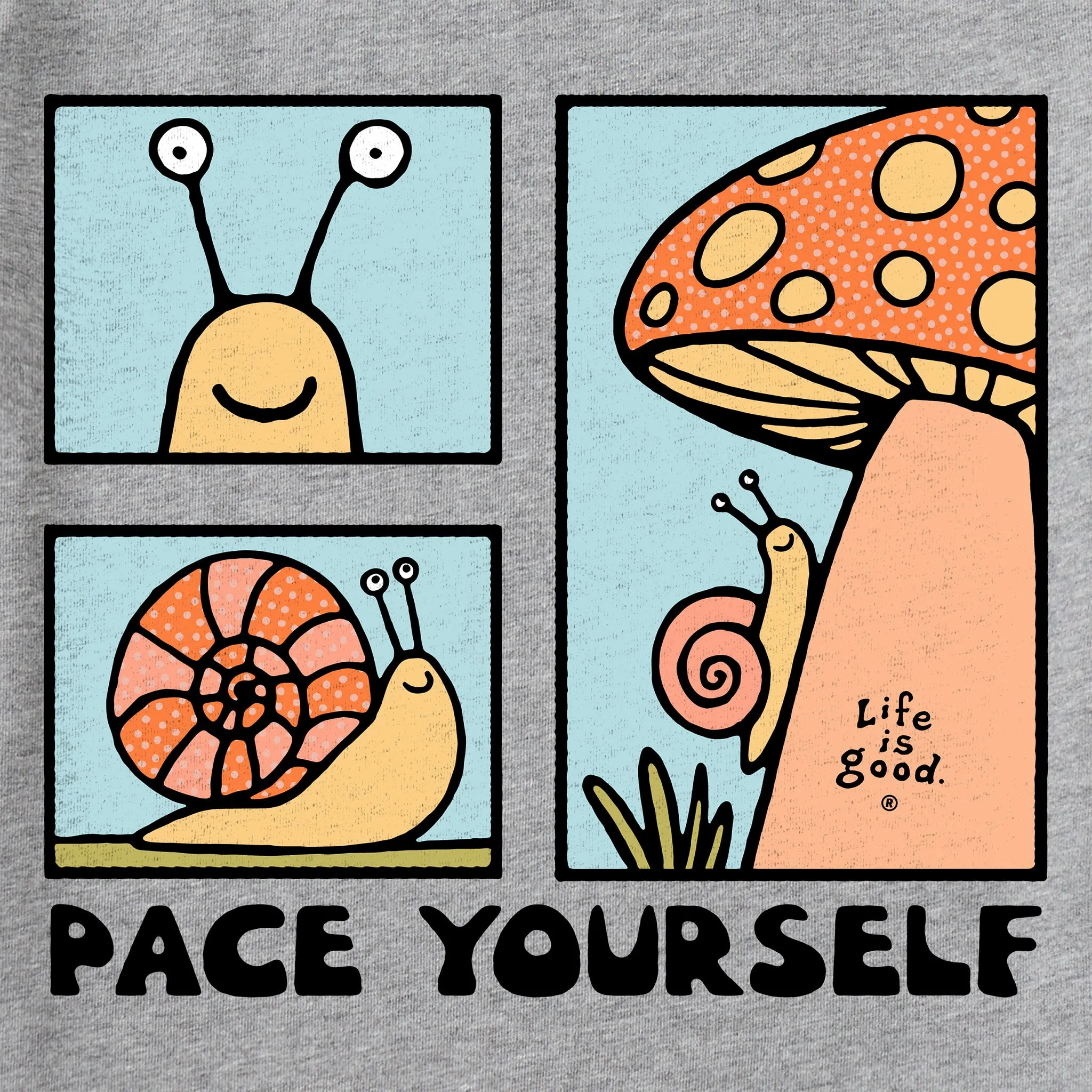Kids Pace Yourself Snail Short Sleeve Crusher Tee Life is Good
