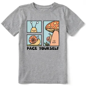 Kids Pace Yourself Snail Short Sleeve Crusher Tee Life is Good