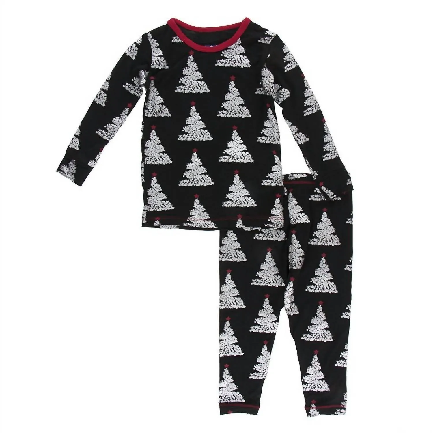 Kids Pants Pajama Set In Holiday Foil