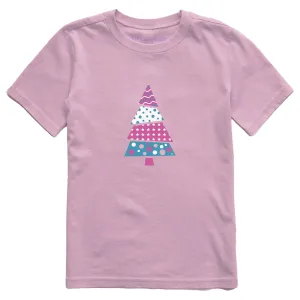 Kids Patchwork Christmas Tree Short Sleeve Crusher Tee Life is Good
