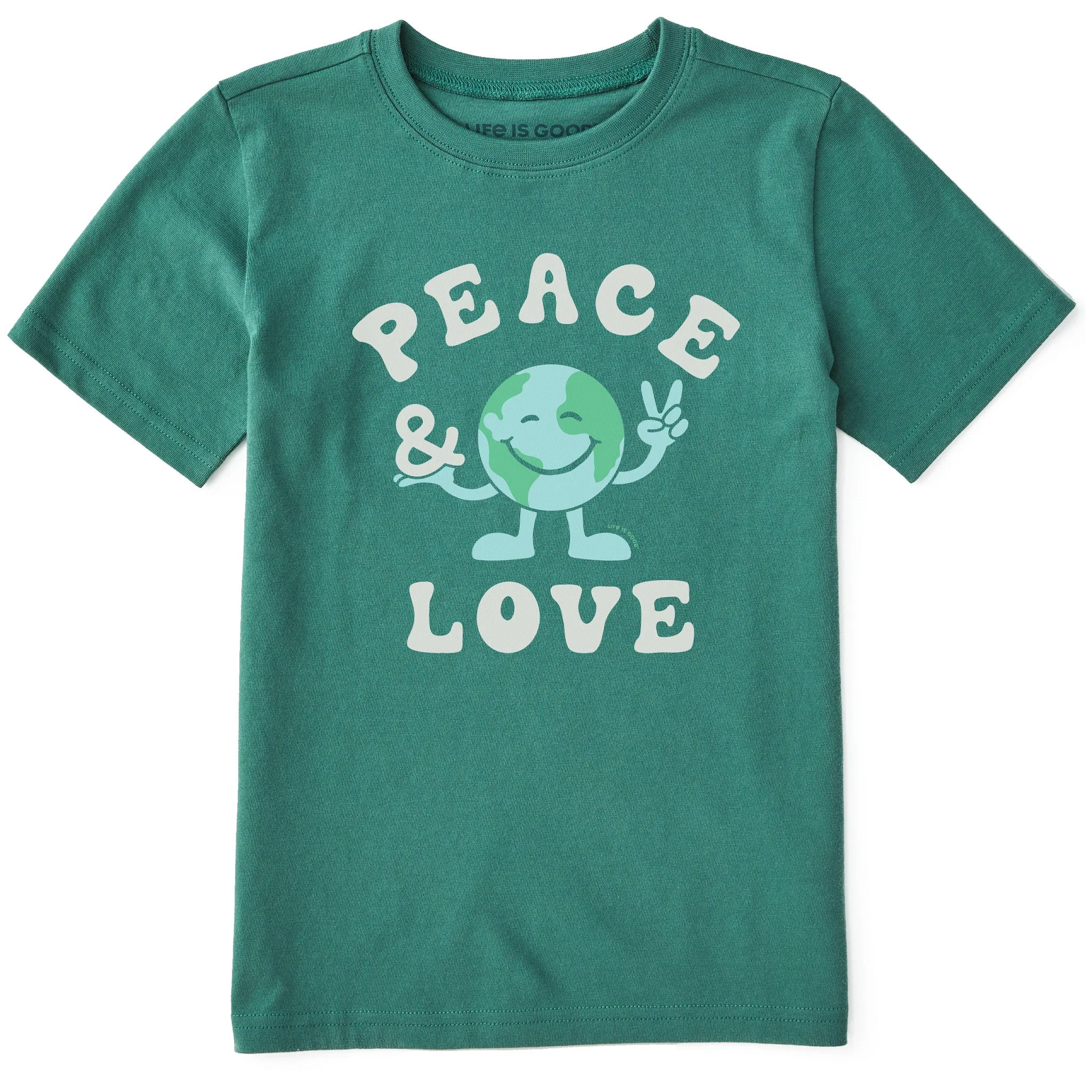 Kids Peace & Love Earth Short Sleeve Crusher Tee Life is Good