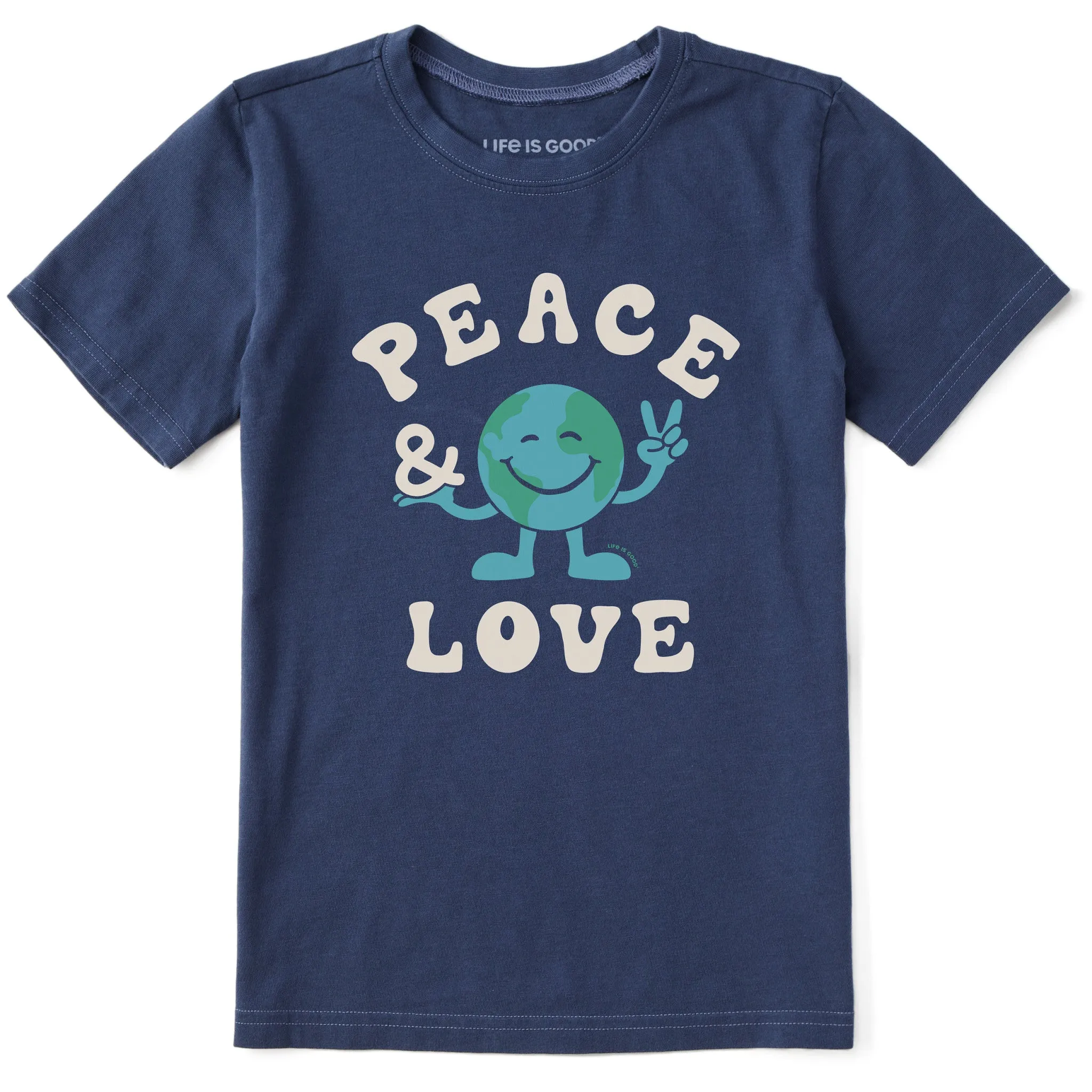 Kids Peace & Love Earth Short Sleeve Crusher Tee Life is Good