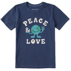 Kids Peace & Love Earth Short Sleeve Crusher Tee Life is Good