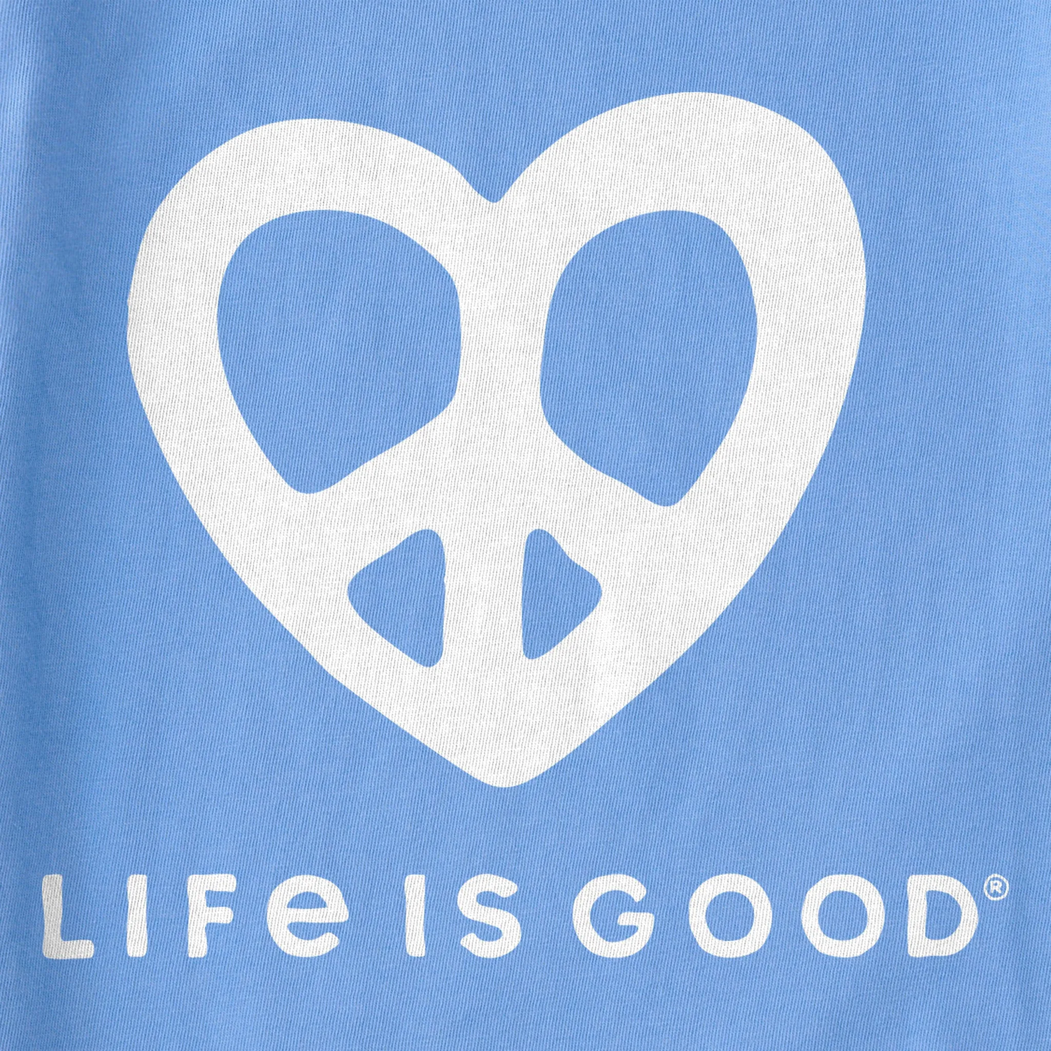 Kids Peace Heart Short Sleeve Crusher Tee Life is Good