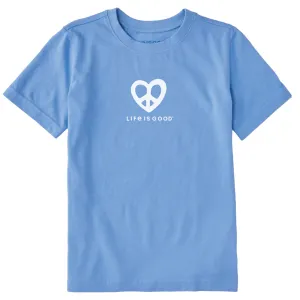 Kids Peace Heart Short Sleeve Crusher Tee Life is Good