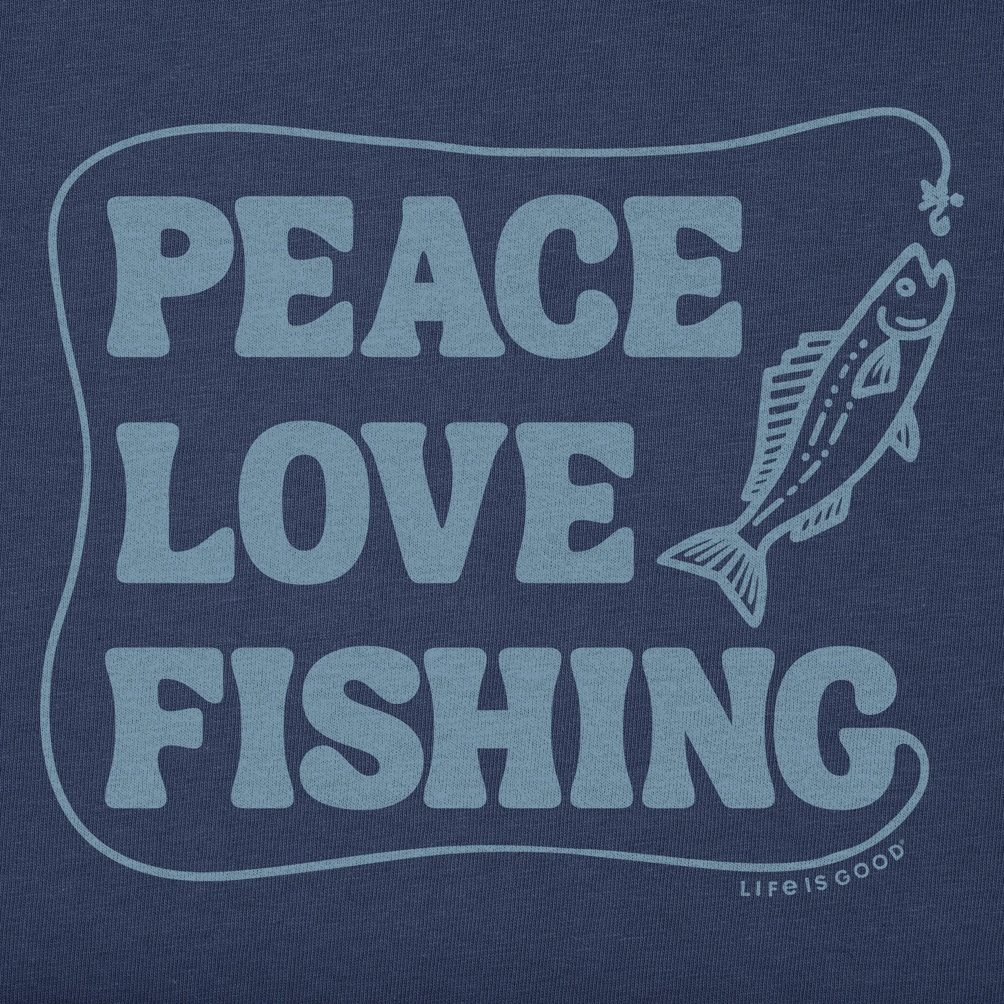 Kids Peace Love & Fishing Short Sleeve Crusher Tee Life is Good