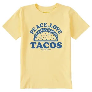 Kids Peace Love & Tacos Short Sleeve Crusher Tee Life is Good