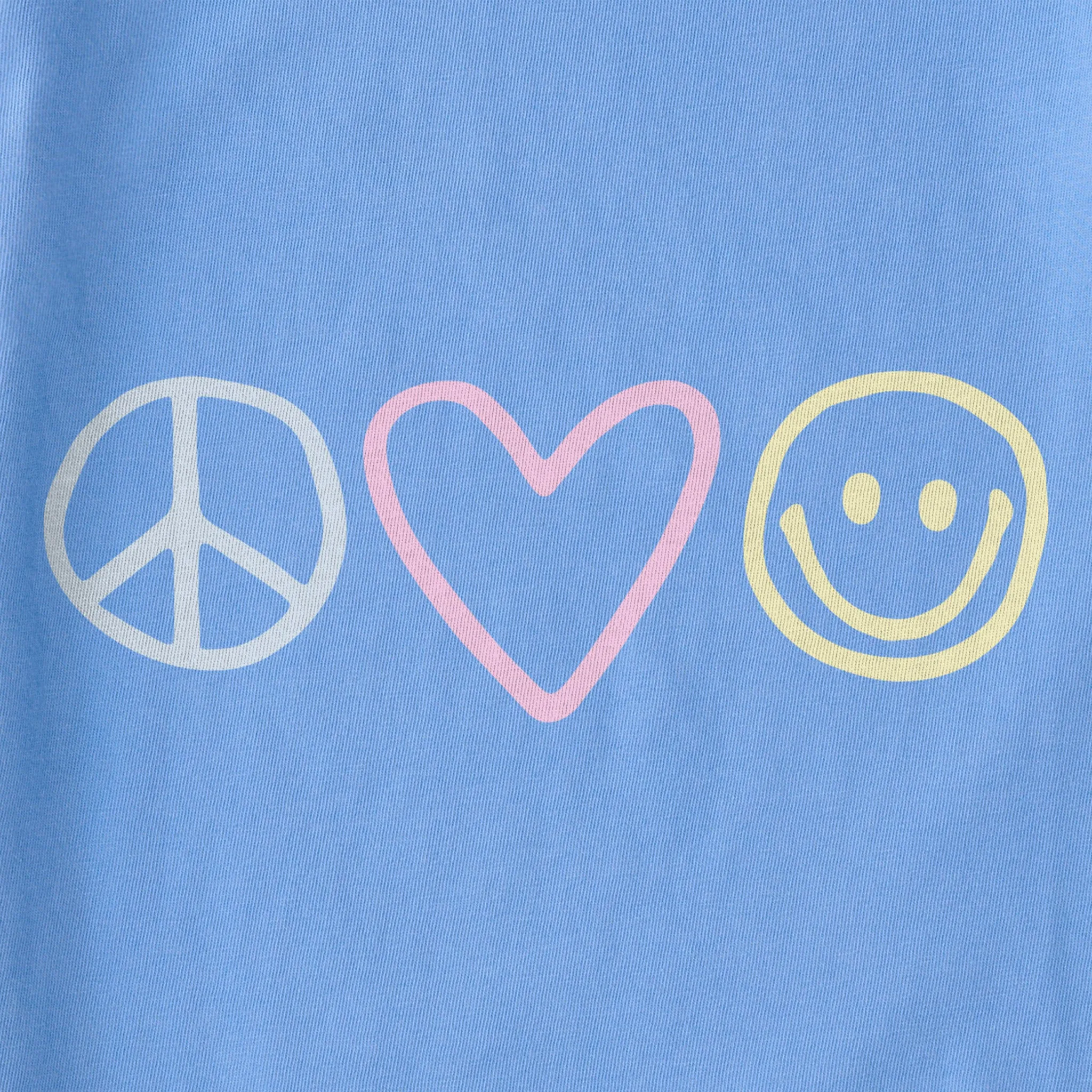 Kids Peace Love Happiness Mini Short Sleeve Crusher Tee Life is Good