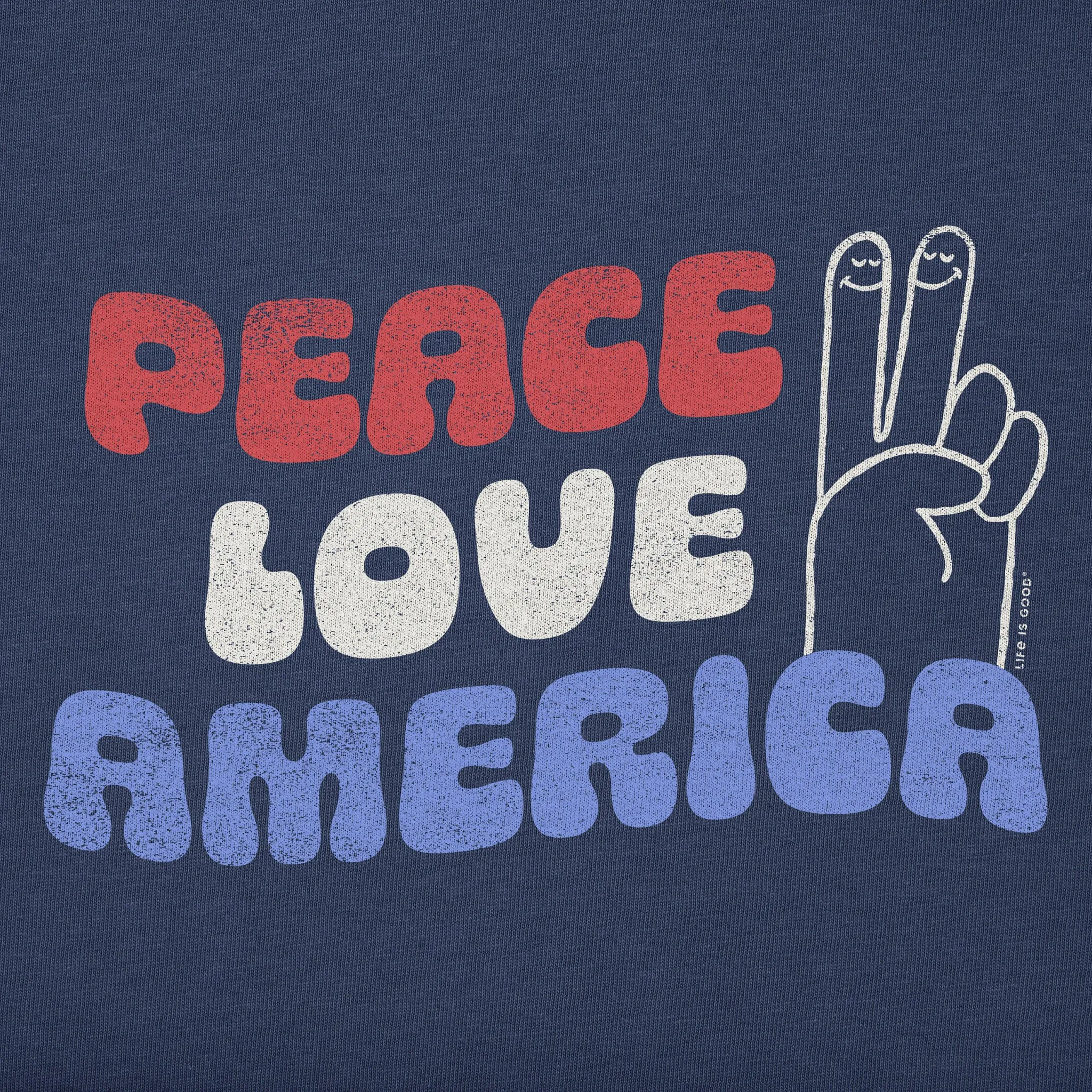 Kids Peace Sign America Short Sleeve Crusher Tee Life is Good