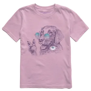 Kids Peaceful Hippie Hound w Daisy Short Sleeve Crusher Tee Life is Good