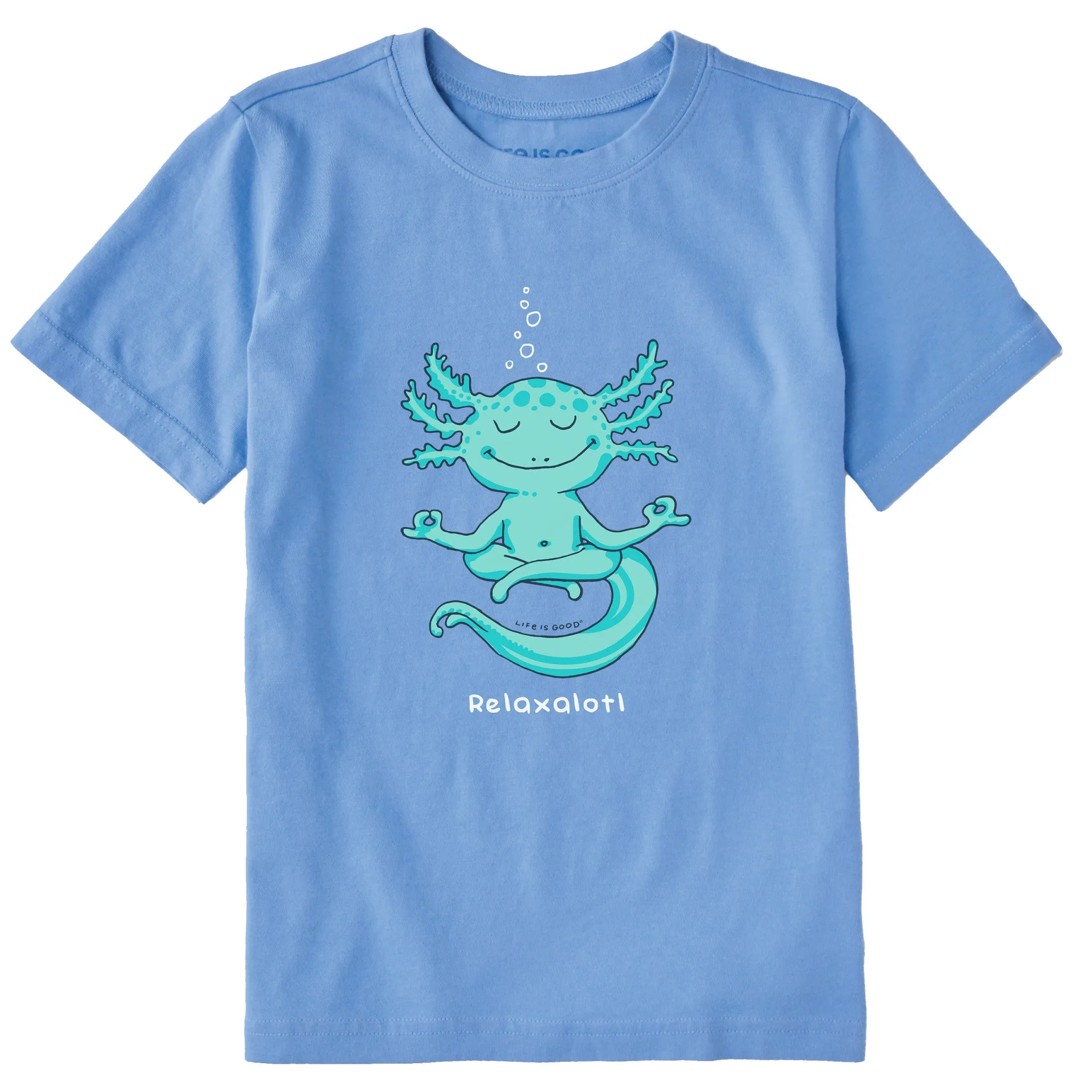 Kids Peaceful Relaxalotl Short Sleeve Crusher Tee Life is Good