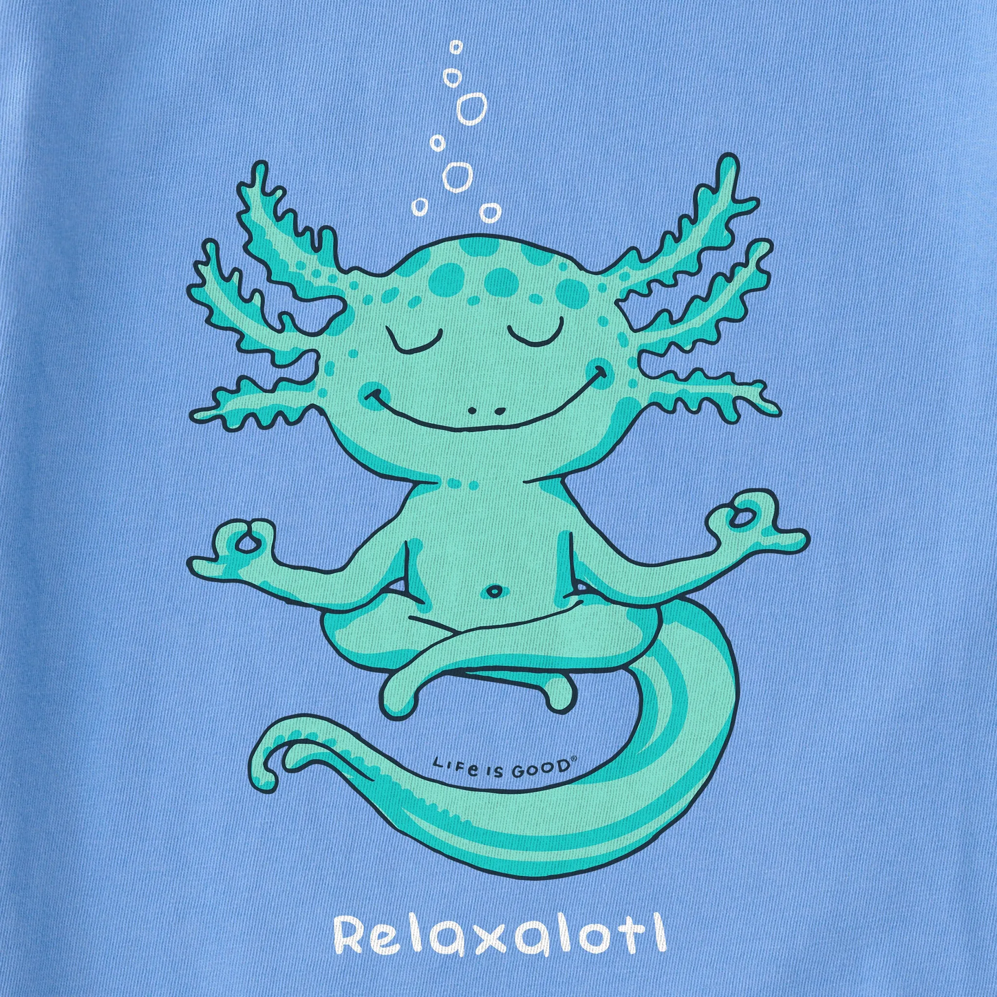 Kids Peaceful Relaxalotl Short Sleeve Crusher Tee Life is Good