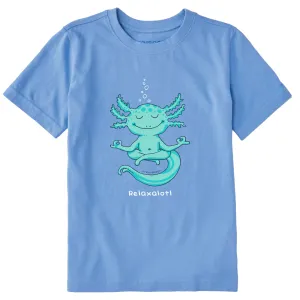 Kids Peaceful Relaxalotl Short Sleeve Crusher Tee Life is Good