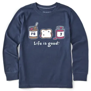 Kids Peanut Butter and Jelly Long Sleeve Crusher Tee Life is Good