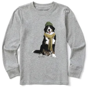 Kids Photoreal Bernese Long Sleeve Crusher Tee Life is Good
