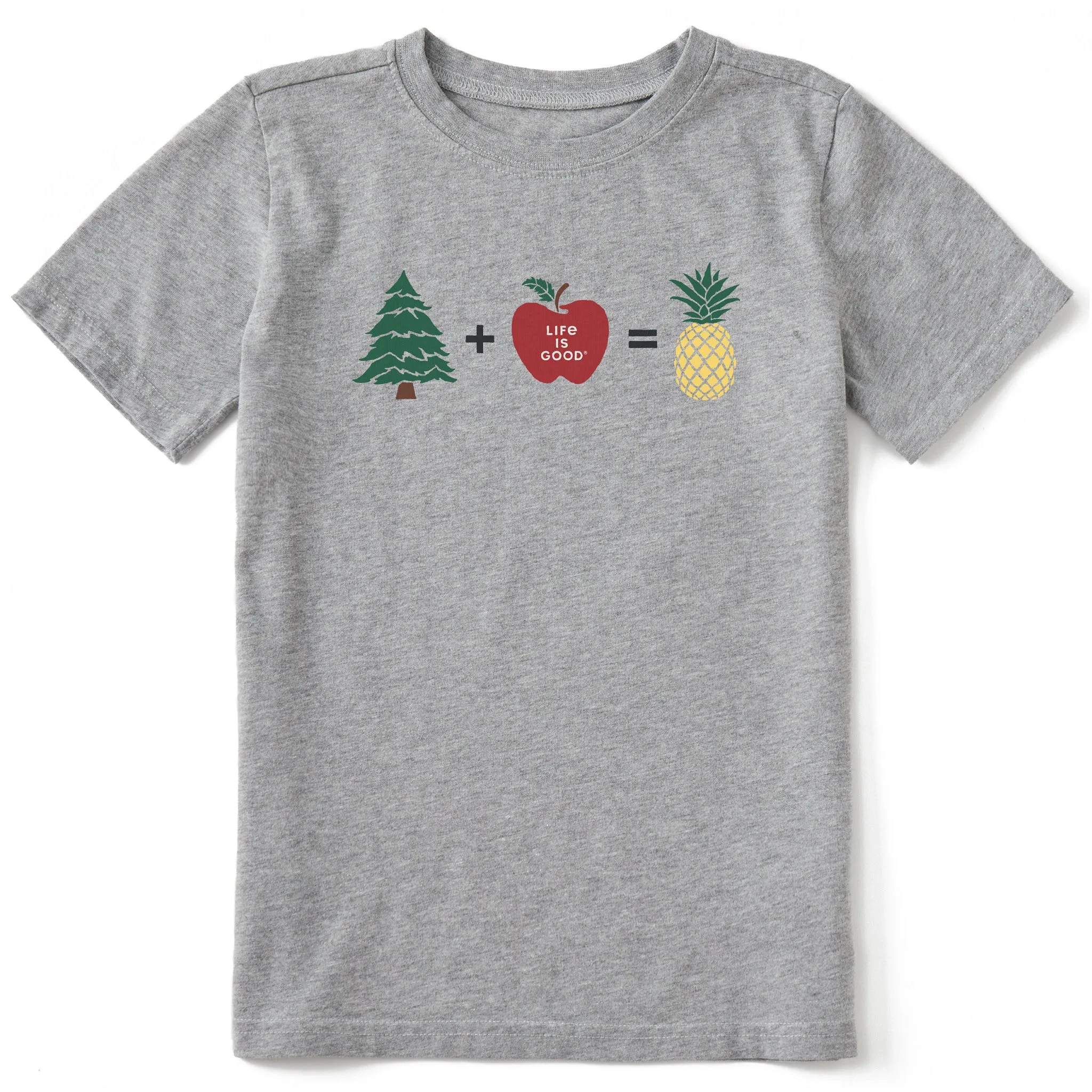 Kids Pine   Apple = Pineapple Short Sleeve Crusher Tee Life is Good