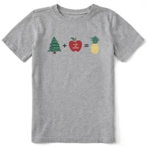 Kids Pine   Apple = Pineapple Short Sleeve Crusher Tee Life is Good