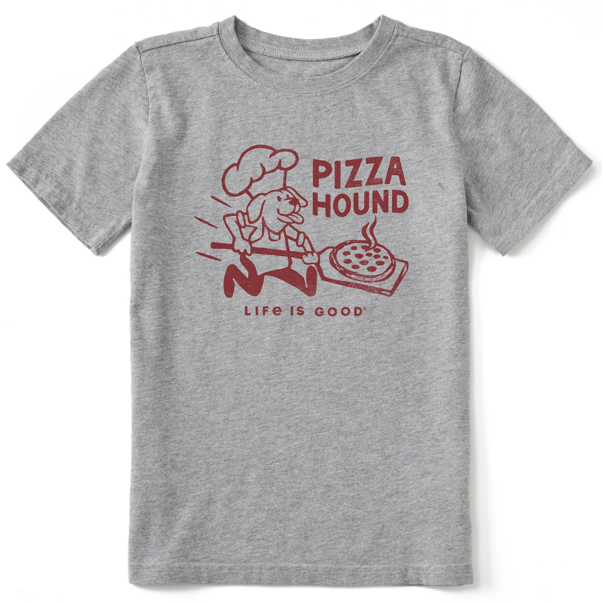 Kids Pizza Hound Short Sleeve Crusher Tee Life is Good