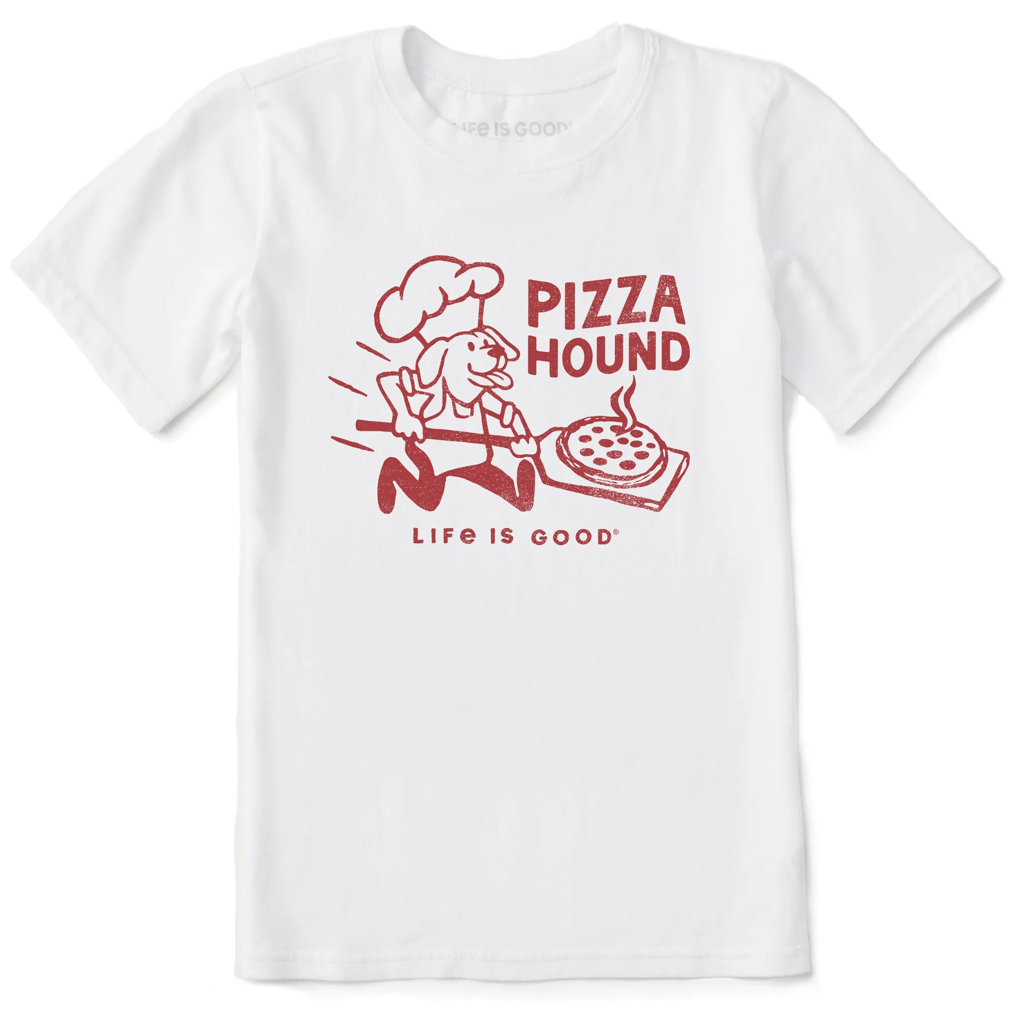 Kids Pizza Hound Short Sleeve Crusher Tee Life is Good
