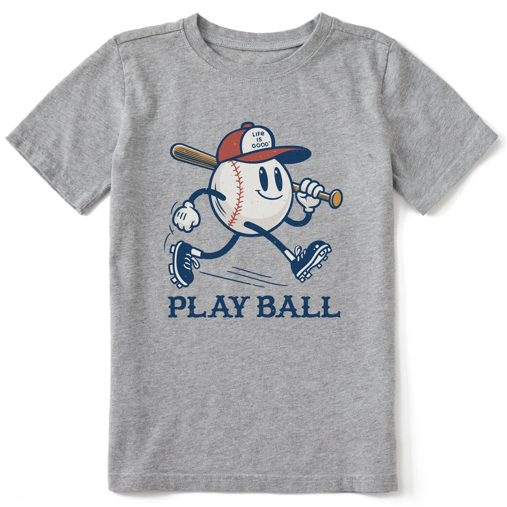 Kids Play Ball Mascot Short Sleeve Crusher Tee Life is Good