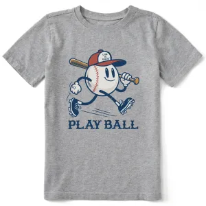 Kids Play Ball Mascot Short Sleeve Crusher Tee Life is Good