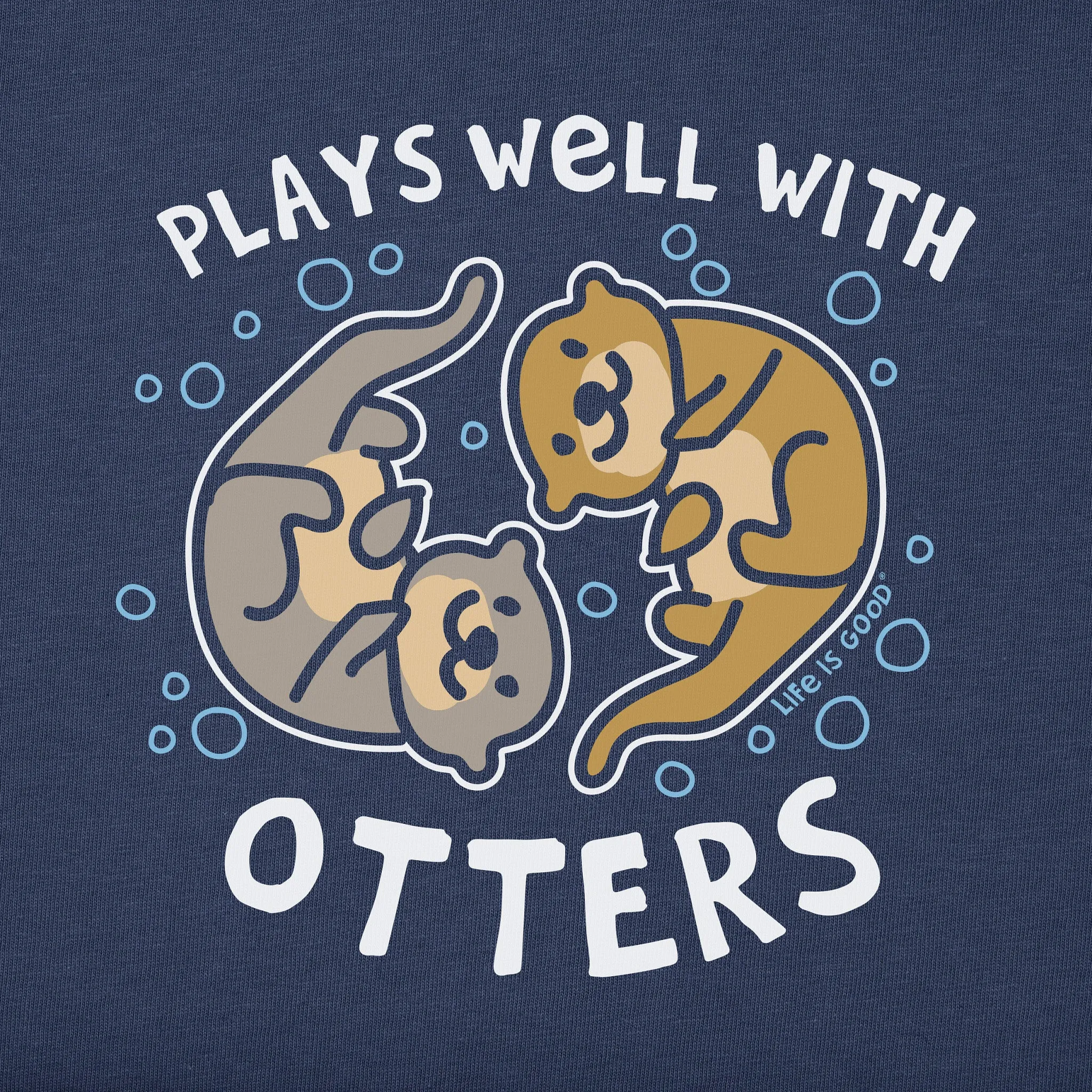 Kids Plays Well With Otters Long Sleeve Crusher Tee Life is Good