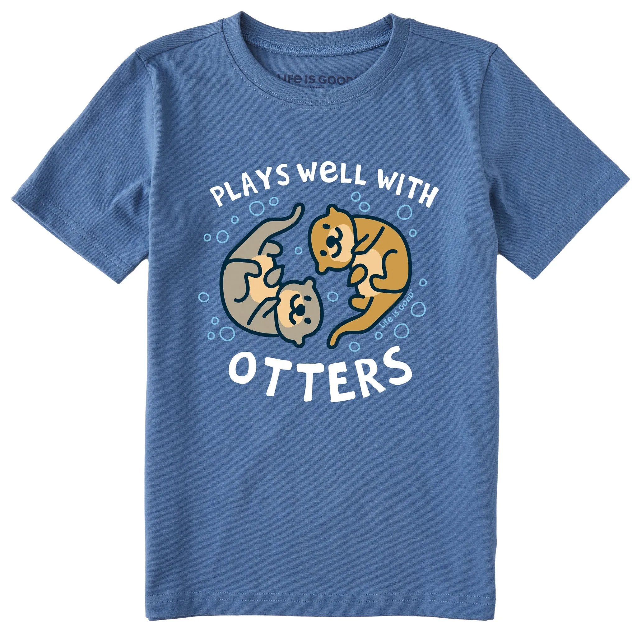 Kids Plays Well With Otters Short Sleeve Crusher Tee Life is Good