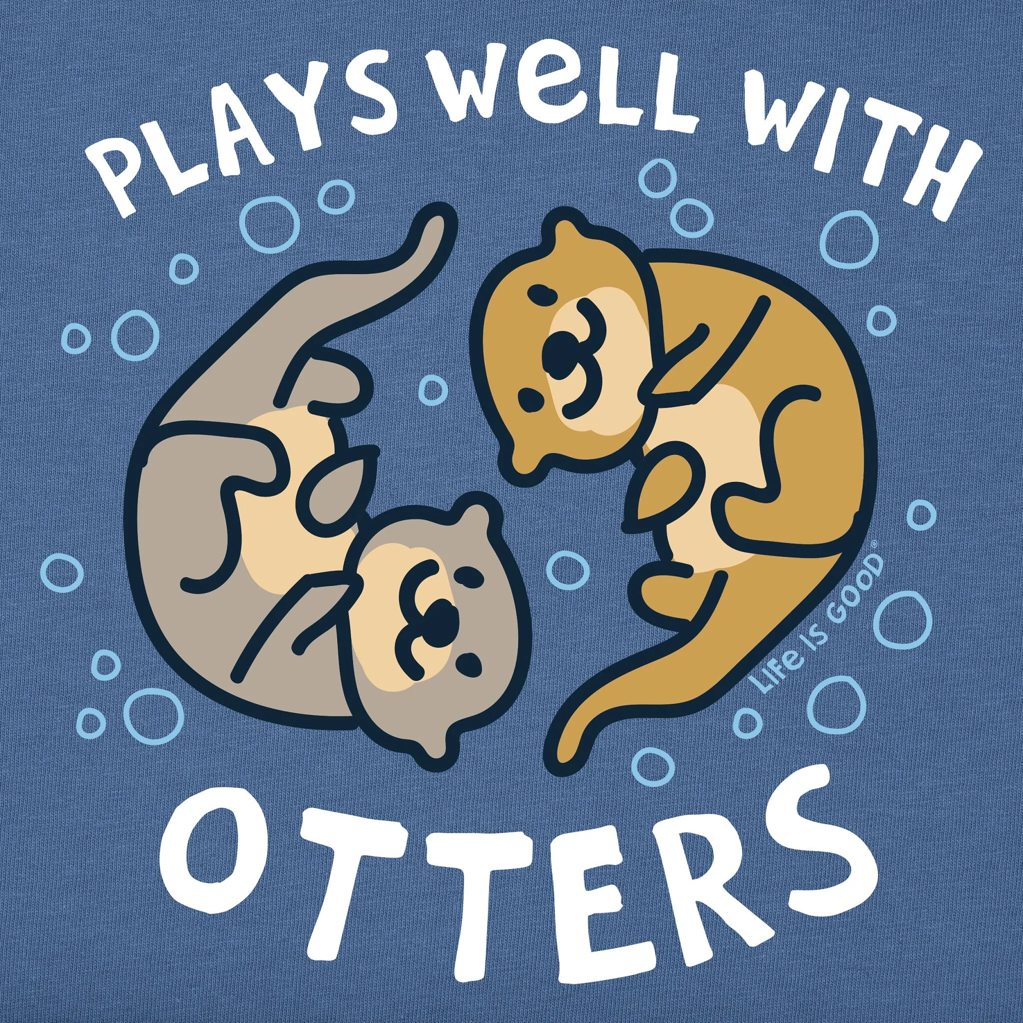 Kids Plays Well With Otters Short Sleeve Crusher Tee Life is Good