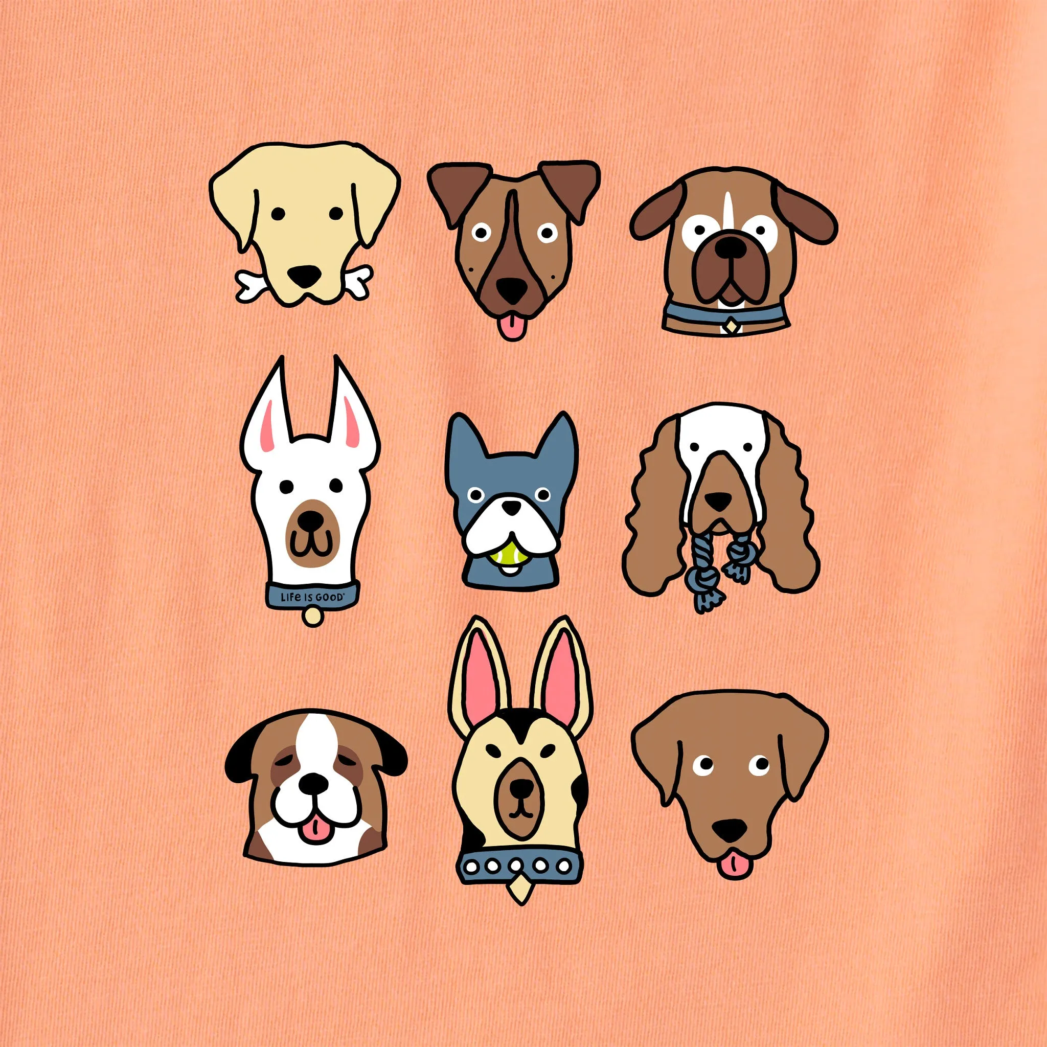 Kids Plenty of Pups Long Sleeve Crusher Tee Life is Good