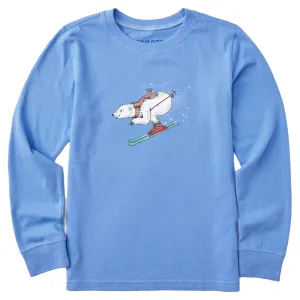 Kids Polar Bear on the Slopes Long Sleeve Crusher Tee Life is Good