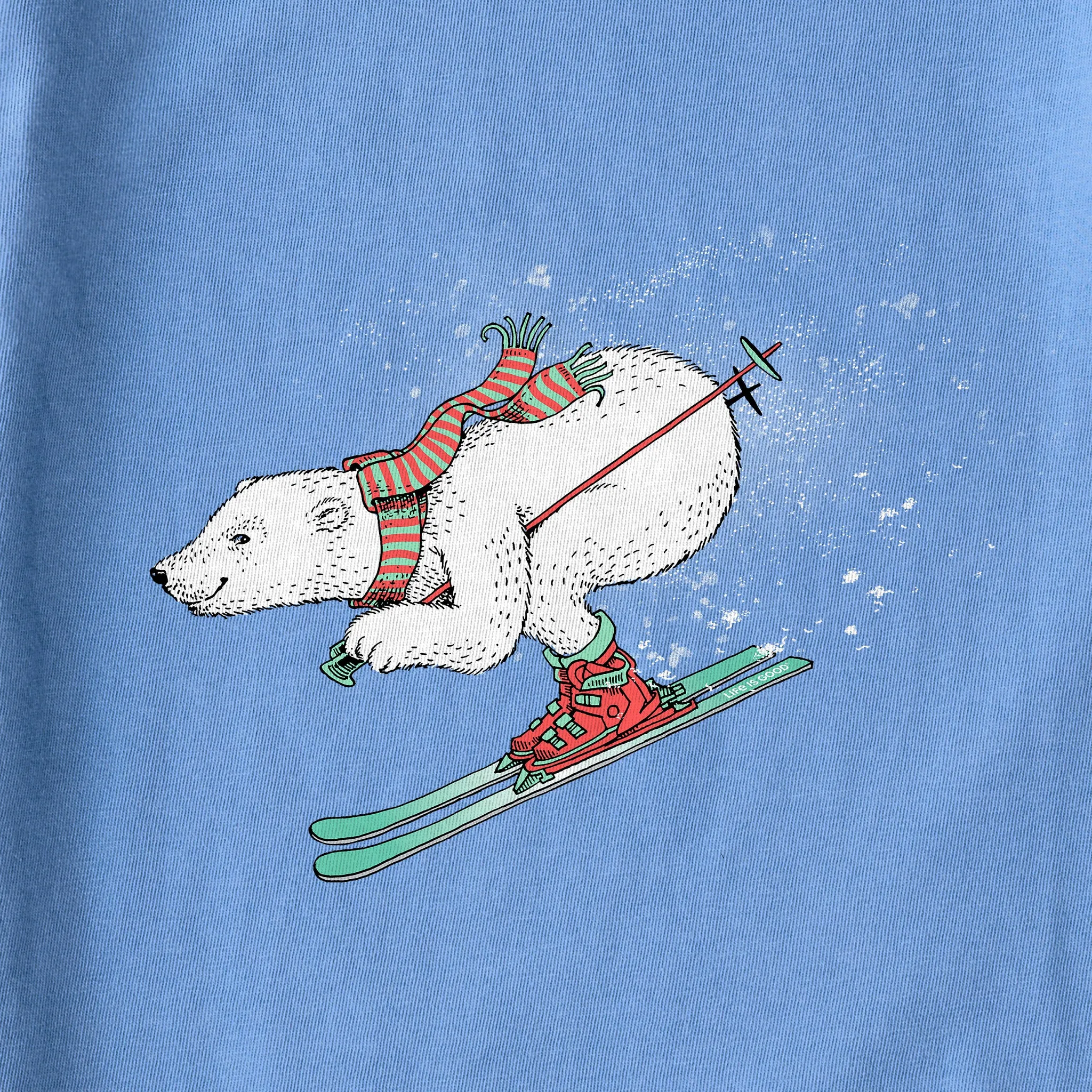 Kids Polar Bear on the Slopes Long Sleeve Crusher Tee Life is Good