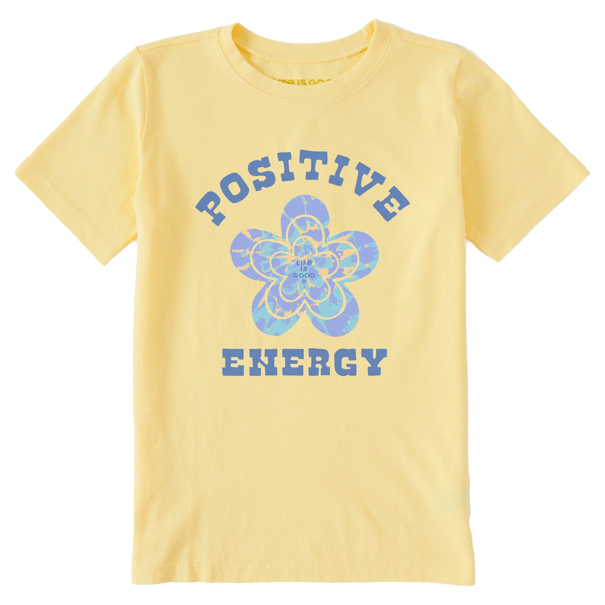 Kids Positive Energy Flower Tie Dye Short Sleeve Crusher Tee Life is Good